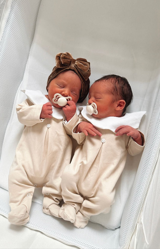 Beige Collar Cotton Romper