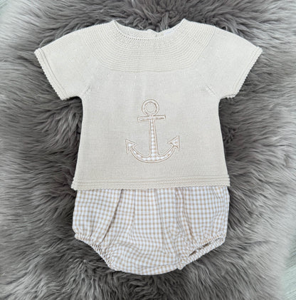 Beige Sailor 2 Piece