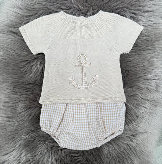 Beige Sailor 2 Piece