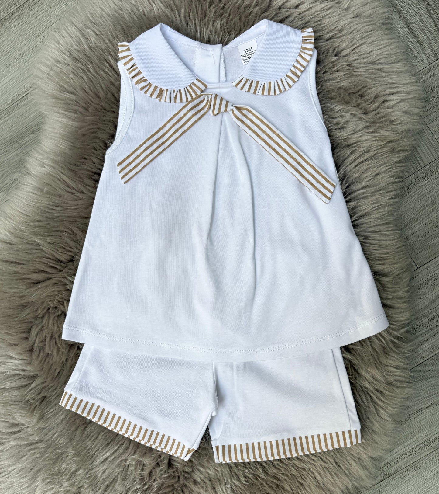 White & Beige Short Set