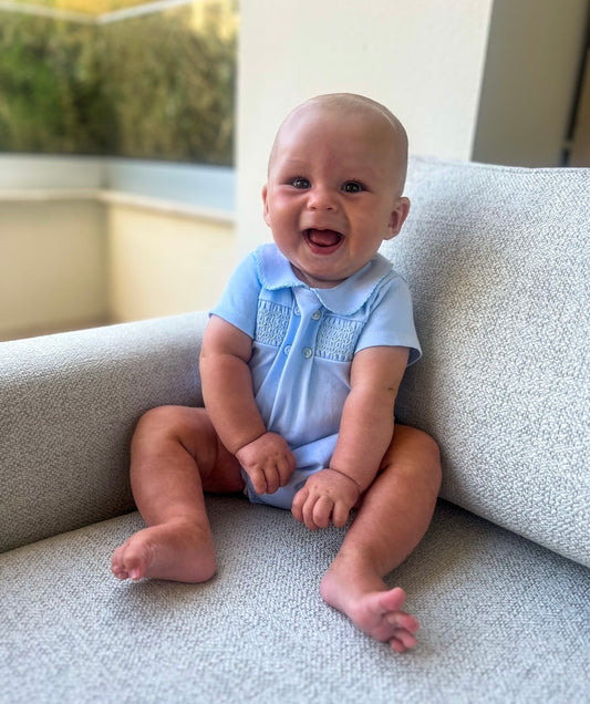 Baby Blue Smock Romper