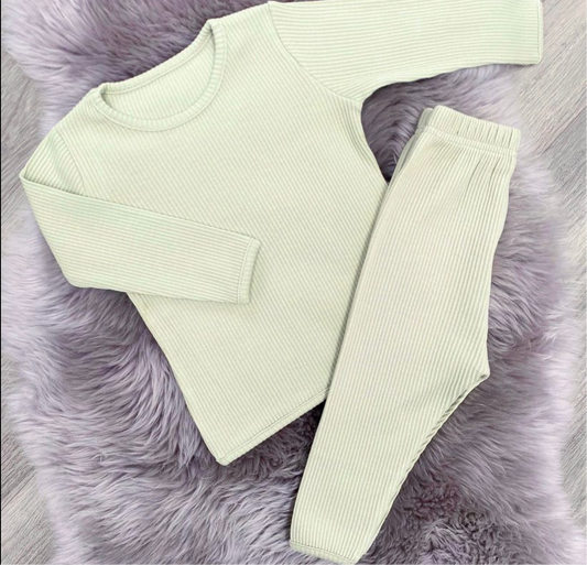 Sage Green Ribbed Tracksuit