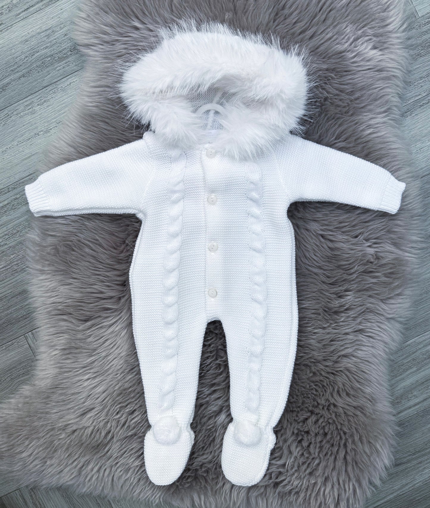 White Pramsuit With Fur