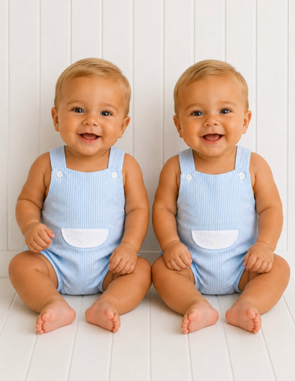 Aqua Stripe Romper