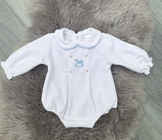 Velour Rocking Horse Romper