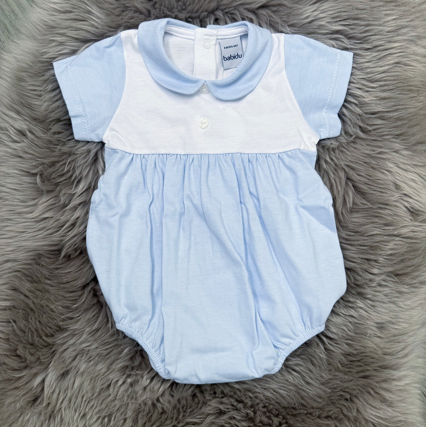 Blue & white romper
