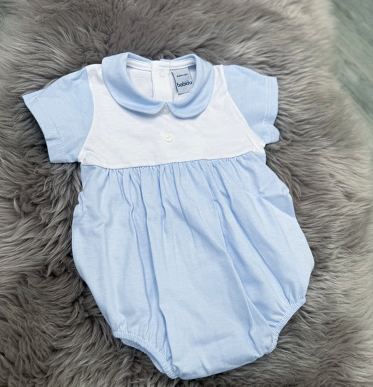 Blue & white romper
