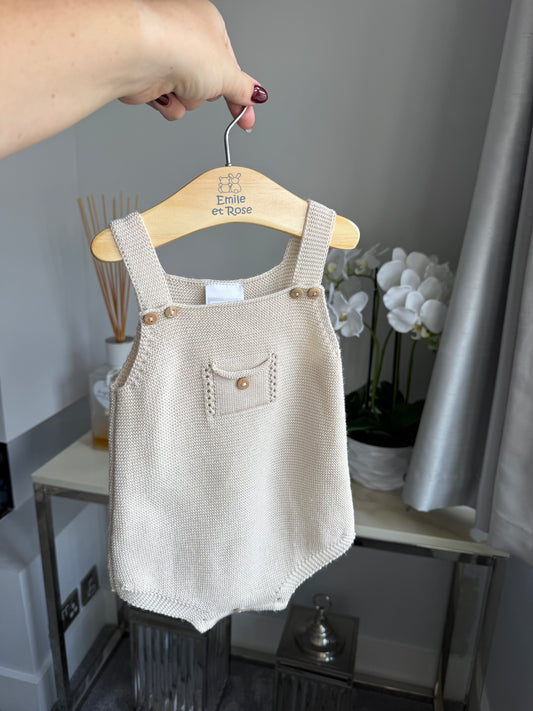 Newborn beige knit romper