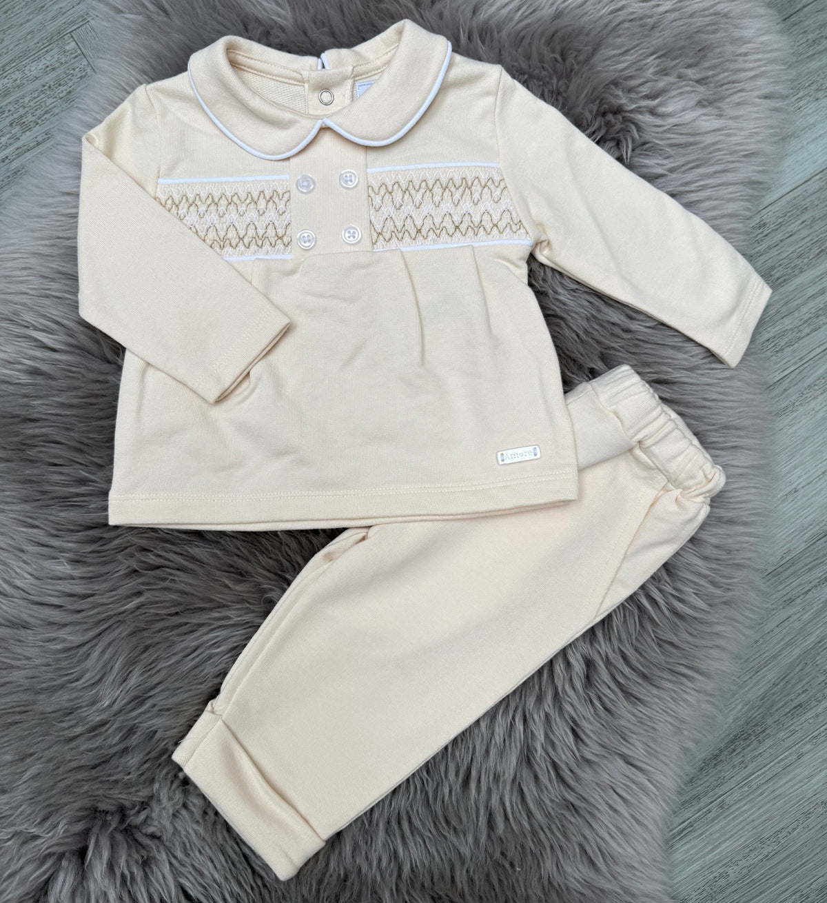 Beige Smock Boy 2 Piece