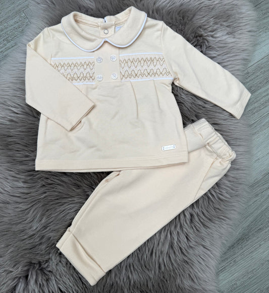 Beige Smock Boy 2 Piece