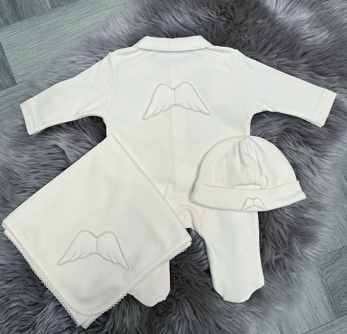Limited Edition Beige Angel Wing Babygrow