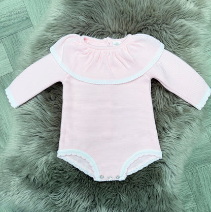 Hallie Pink&White Romper