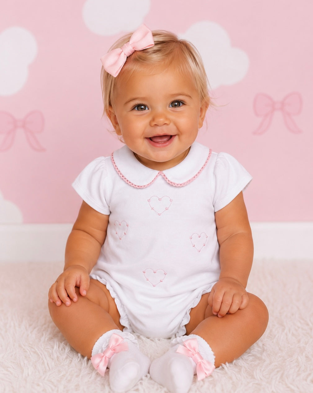 Pink&White Heart Romper