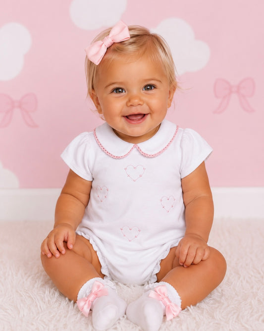 Pink&White Heart Romper