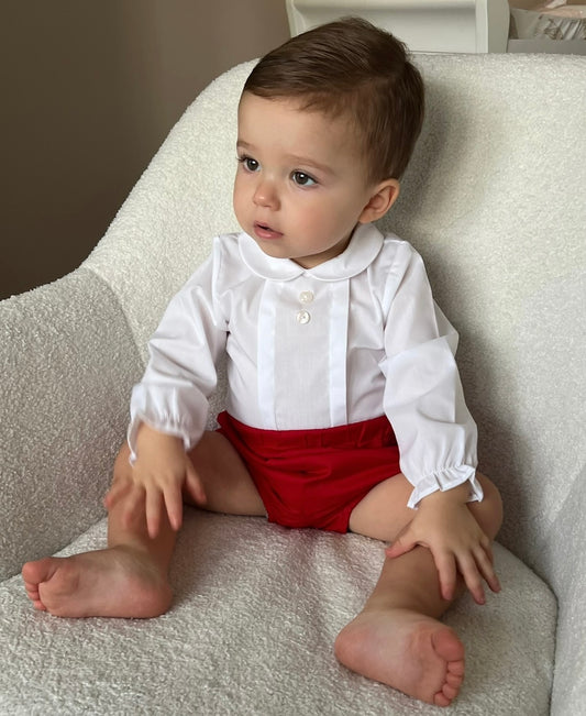 18-24m red & white set