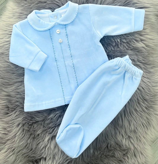 Blue Velour 2 Piece