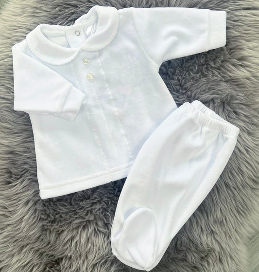 White Velour 2 Piece