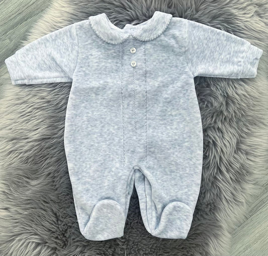 Grey Velour Babygrow