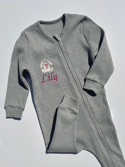 Bunny Theme Zip Romper