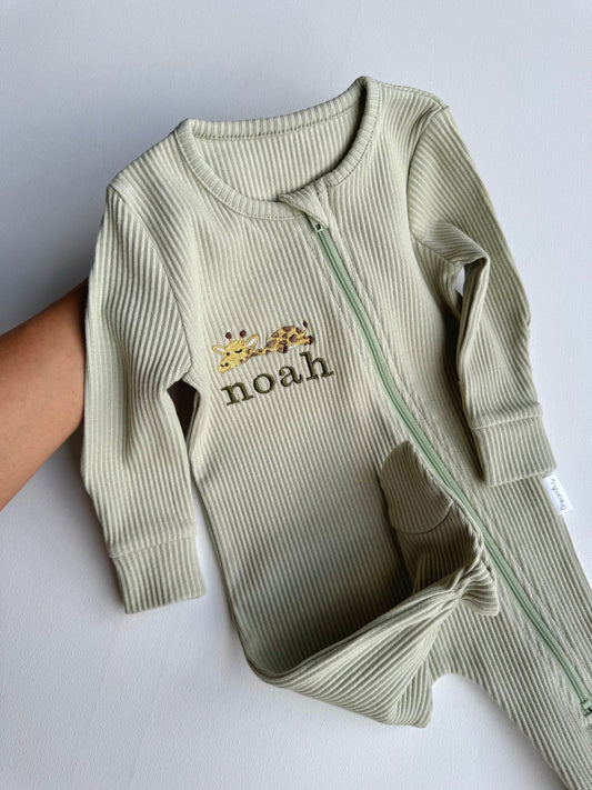 Safari Theme Zip Romper