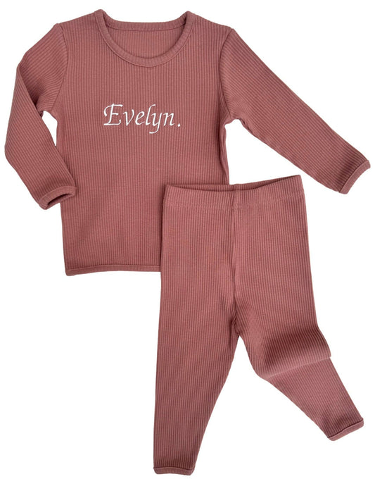 Leather Pink Ribbed Tracksuit