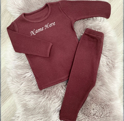 Ribbed Tracksuit - Aubergine