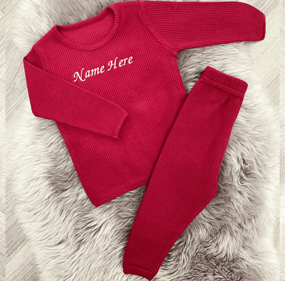 Ribbed Tracksuit - Claret Red