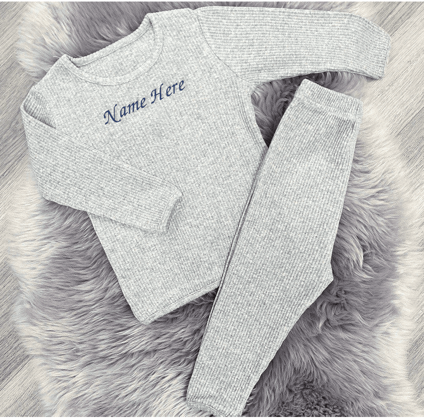 Ribbed Tracksuit - Dove Grey