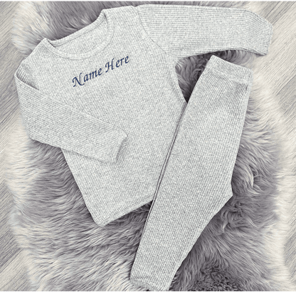 Ribbed Tracksuit - Dove Grey