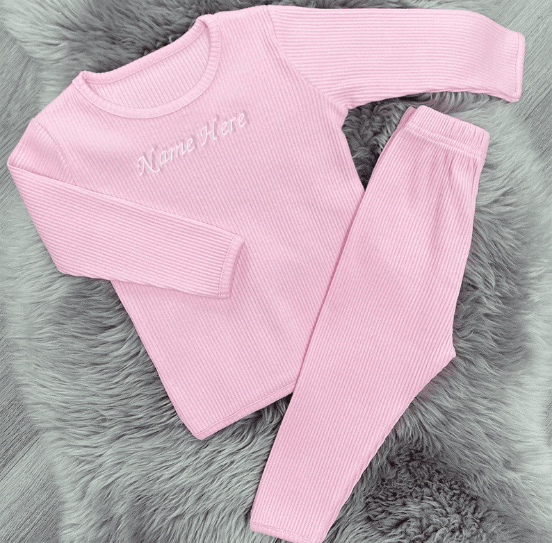 Ribbed Tracksuit Powder Pink